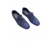 Mocassino "Mare lacci"  vitello scamosciato jeans 