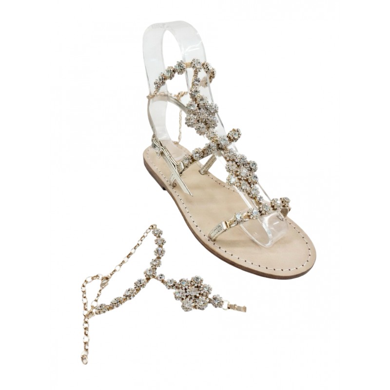 Jeans  Coloured "Gaia" Sandal with Ankle Bandage