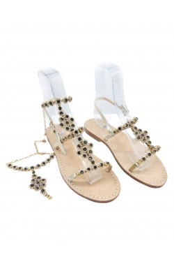 Sandali con cavigliera Gaia color fumo