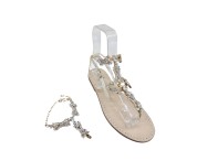 Gold Coloured "Noemi" Sandal with Ankle Bandage