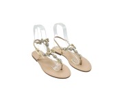 Gold Coloured "Noemi" Sandal with Ankle Bandage