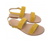 Sandali modello monacale scamosciati color giallo