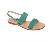 Sandali modello monacale scamosciati color verde