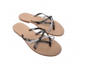 Sandalo treccina color nero