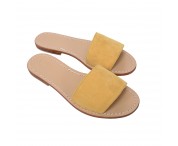 Pantofola scamosciata color giallo
