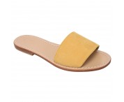 Pantofola scamosciata color giallo