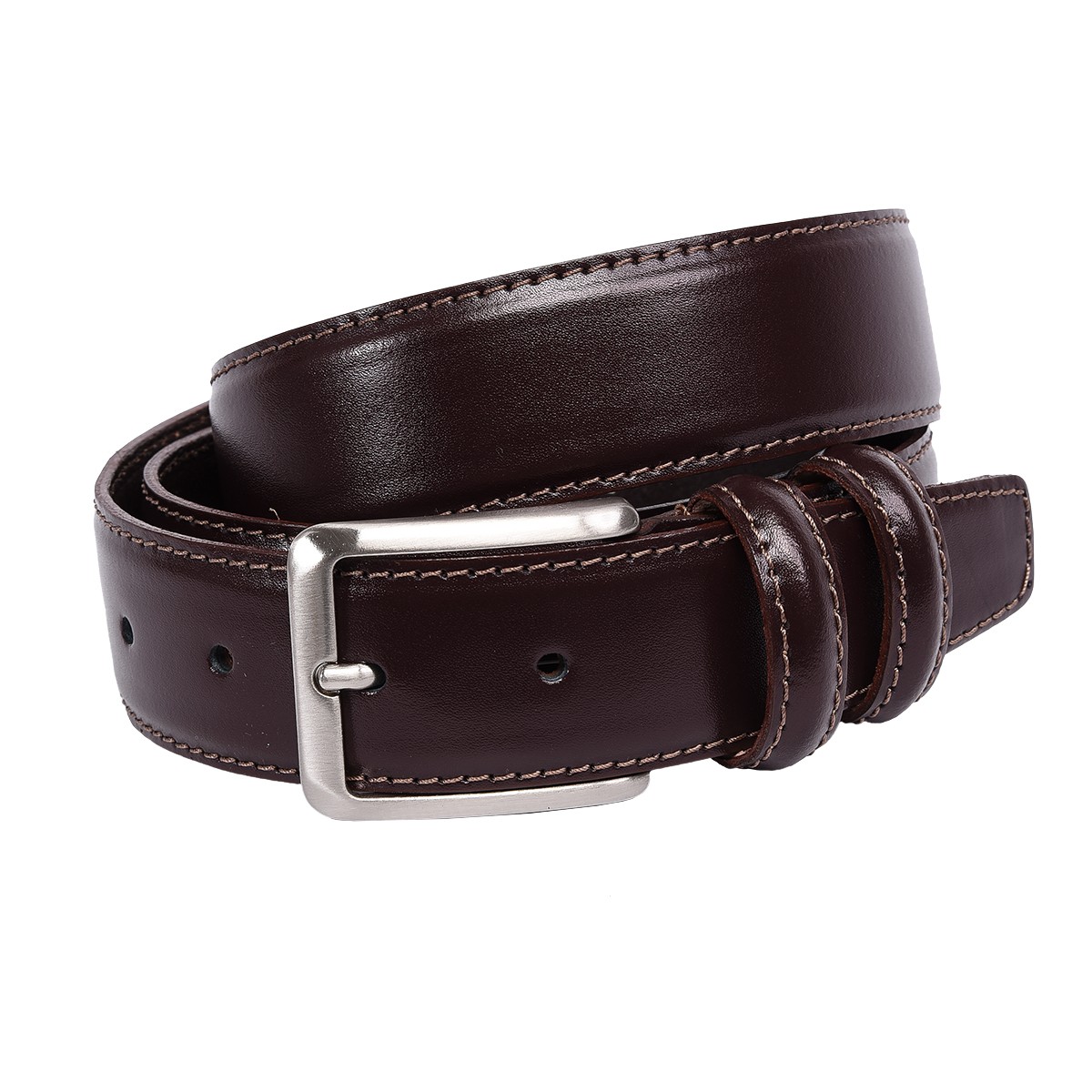 Choccolate Brown Natural Calf Leather Belt - Arte Artigiana Sorrento