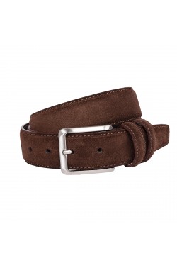 Choccolate Brown Suede Natural Calf Leather Belt