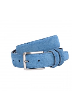 Jeans Coloured Suede Natural Calf Leather Belt