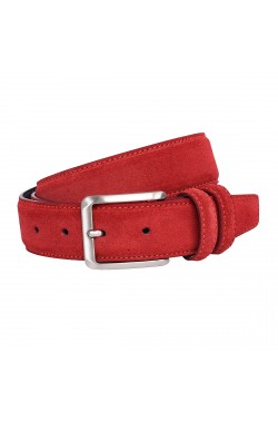 Red Suede Natural Calf Leather Belt