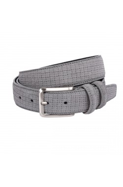 Grey Natural Calf Leather Paited Belt