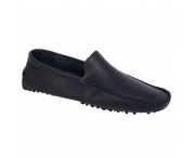 Mocassino blu in pelle