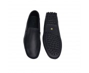 Mocassino blu in pelle