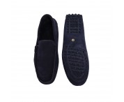 Mocassino scamosciato color blu