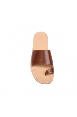 Leather Brown Thongs Sandal with strip for men