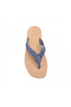 Jeans Coloured Suede Thongs Sandal with knot for men