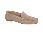 Mocassino per bambina scamosciato color beige