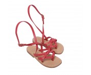 Sandali Angela color corallo con cinturino a caviglia