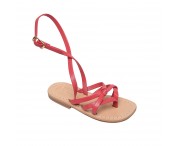 Sandali Angela color corallo con cinturino a caviglia
