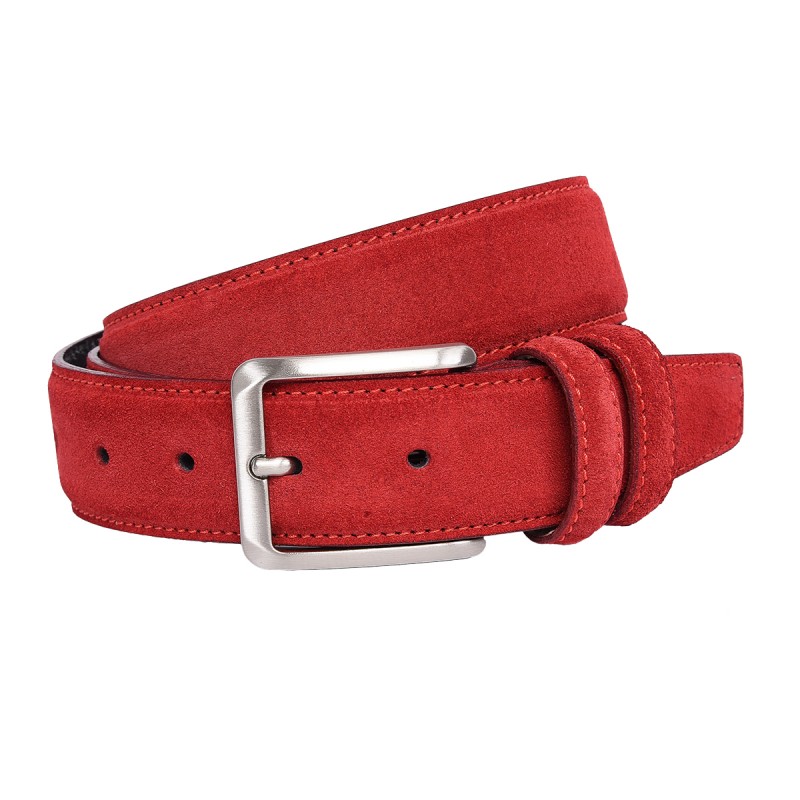 Cintura per bambino scamosciata color rosso