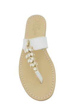 White Jewel Sandal "Annamaria"