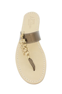 Bronze Coloured Jewel Sandal "Annamria"