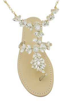 Platinum Coloured "Anna" Sandal with Ankle Bandage