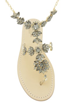 Platinum Coloured "Anna" Sandal with Ankle Bandage