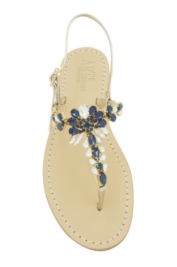 Platinum Coloured Jewel Sandal "Loredana"