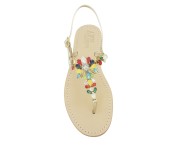 Sandali gioiello Loredana color platino con pietre multicolore