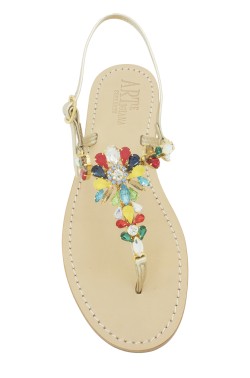 Platinum Coloured Jewel Sandal "Loredana"