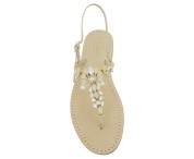 Sandali gioiello Loredana colore naturale e pietre beige