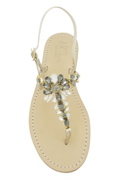 Platinum Coloured Jewel Sandal “Loredana”