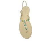 Sandali gioiello Mary color platino con pietre multicolore