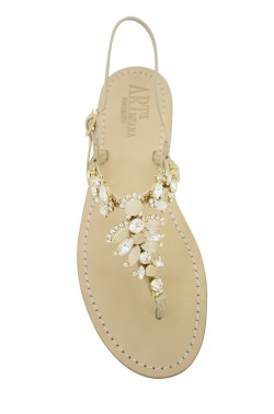Nude Coloured Jewel Sandal “Olga"