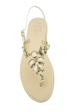 Platinum Coloured  Jewel Sandal “Olga”