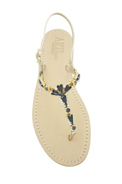 Platinum Coloured Jewel Sandal “Valentina”