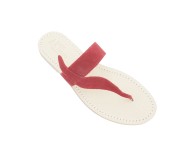 Sandali semplici con fascia a foglia scamosciati color rosso
