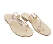 Sandali Italia color rame con treccia color rame