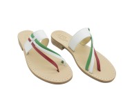 Sandali Italia color bianco con riporto bandiera italiana