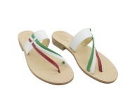 Sandali Italia color bianco con riporto bandiera italiana
