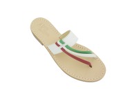 Sandali Italia color bianco con riporto bandiera italiana