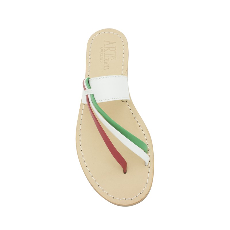 Sandali Italia color bianco con riporto bandiera italiana