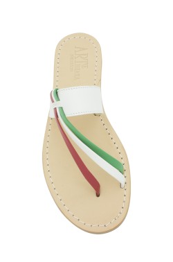 Sandali Italia color bianco con riporto bandiera italiana