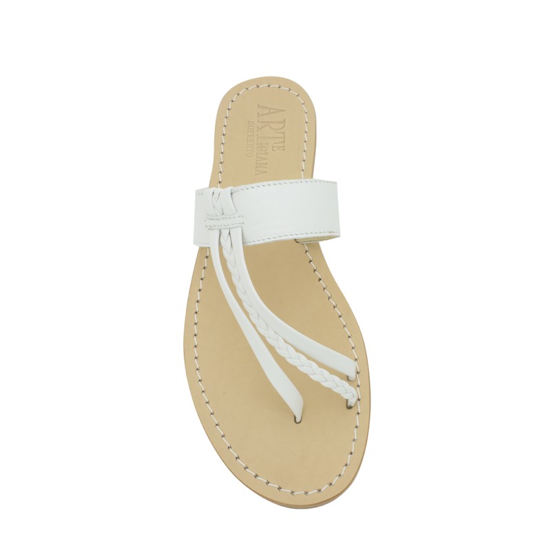 Sandali Italia color bianco con treccia