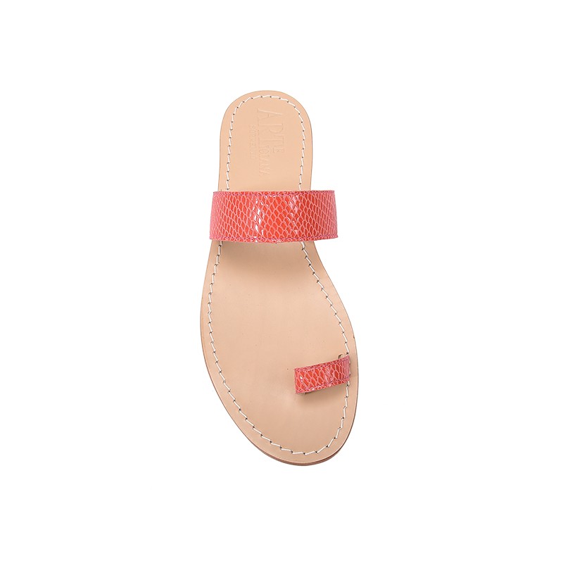 Sandalo semplice a fascia color corallo