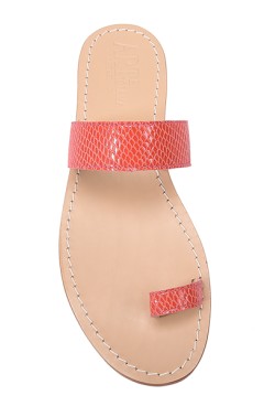 Coral Red Basic Sandal with Strip