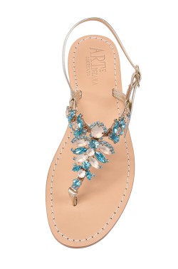 platinum Coloured Jewel Sandal “Olga”