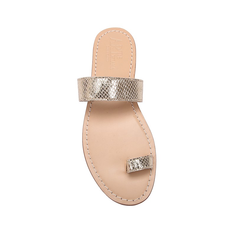 Sandali semplici con fascia color platino