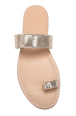 Platinum Coloured Basic Sandal with Strip